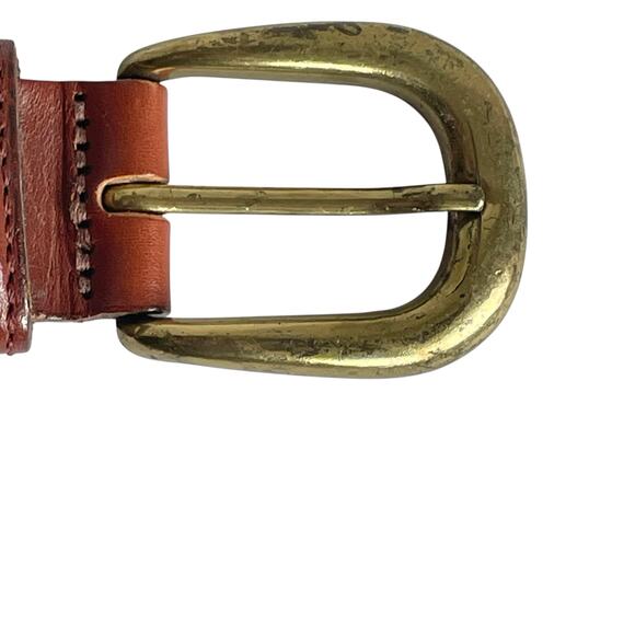 Vintage LL Bean Cotton Canvas Braided Leather Field Belt Mens Sz 38 Brass Buckle - Picture 5 of 8